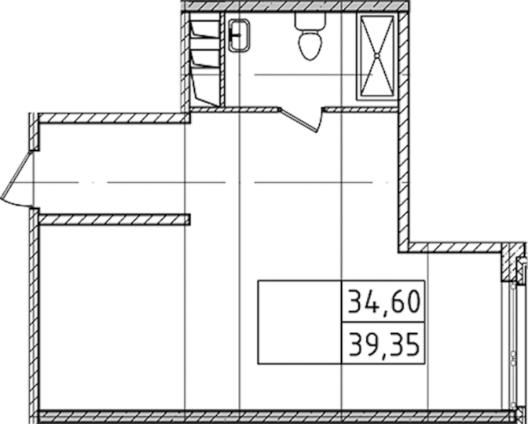 Квартира студия 39.35 м², 14/14 эт., Комплекс апартаментов «Ladozhsky Avenir»